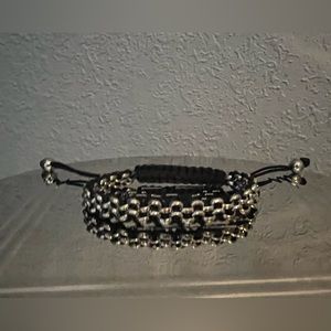 Black and silver bracelet